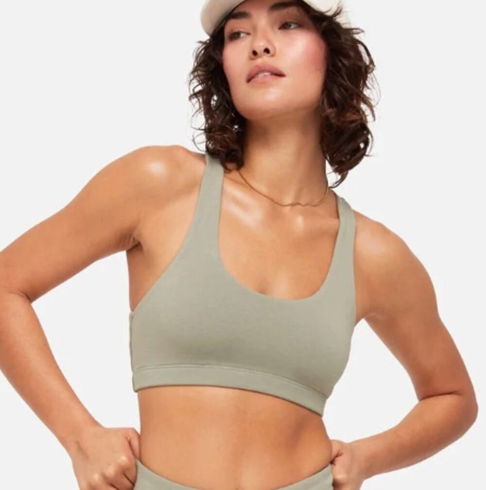 NWOT Mate the Label Organic Cotton Sports Bra Bundle (2) Sage Green Size XS
